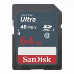 Карта памяти SDXC, 64 GB, SANDISK Ultra, UHS-I U1, 48 Мб/сек. (class 10), DUNB-064G-GN3IN