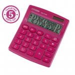 Калькулятор настольный Citizen SDC-812NRPKE, 12 разрядов, двойное питание, 102*124*25мм, розовый
