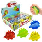 1TOY Жмяка липучая динозавр, в коробке, 10 см, 4 цвета, 12шт.
