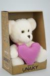 Мягкая игрушка в средней подарочной коробке Медведь Аха Великолепный малый, 24/32 см сердце флис розовый, 0937224S-33М