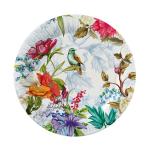 Набор бумажных тарелок Птицы и цветы, 6 штук d=230 мм.