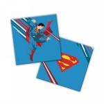 Superman. Салфетки бумажные трехслойные (синие) 33*33 см, 20 штук