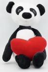 Мягкая игрушка  Панда Елисей средняя со средним красным флисовым сердцем, 35/53 см, 0982135S-47