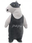 Мягкая игрушка "Papa" Серебристый, серый, большой, 50 см, 9224G50