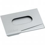 Визитница карманная Delucci из алюминия серебристого цвета, легкий доступ, подарочная упаковка. BCh_46002