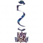 Праздничное украшение подвеска спиральная 6шт/уп "Happy birthday" (набор)