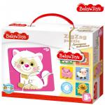 Пазлы контурные Baby Toys "Зигзаг. Домашние животные", 18 эл