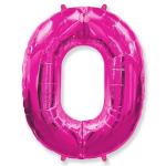 Цифра 0 розовая 40"/102 см фольгированный шар"