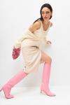 Высокие сапоги на каблуке kitten heel в актуальном розовом оттенке Lera Nena Unreal
