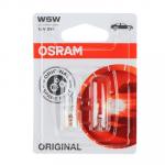 Автолампа галогеновая OSRAM W5W, 12V, 5W, W2.1*9.5d, блистер, 2 шт.