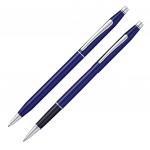 Набор подарочный Cross Classic Century - Translucent Blue Lacquer, шариковая ручка + ручка-роллер