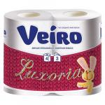 Туалетная бумага Veiro 3х-слойная, Luxoria, 4 шт