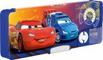 Пенал Cars пластиковый, с двумя точилками, лупой  9 х 24 х 3 см