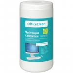 Универсальные влажные чистящие салфетки Office Clean для очистки экранов и мониторов, пластиковых поверхностей 50+50 шт