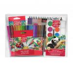Набор для творчества ErichKrause® (5 предметов), (фломастеры, мелки, краски акварельные, цветные карандаши, альбом для эскизов)