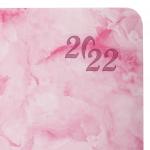 Ежедневник датированный 2022 А5 138x213мм BRAUBERG Marble, под кожу, розовый мрамор, 112743