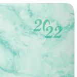 Ежедневник датированный 2022 А5 138x213мм BRAUBERG Marble, под кожу, бирюзовый мрамор, 112744