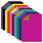 Цветная бумага А4 ДВУХЦВЕТНАЯ МЕЛОВАННАЯ, 10лист, 20цвет, папка, 210х297мм, ОСТРОВ СОКРОВИЩ,129551