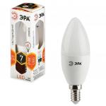 Лампа светодиодная ЭРА, 7(60)Вт, цоколь E14,свеча, тепл. бел., 30000ч, LED smdB35-7w-827-E14
