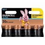 Батарейки КОМПЛЕКТ 8 шт, DURACELL Ultra, AA(LR06,15А),алкалиновые,пальчиковые,блистер,(ш/к 3051)