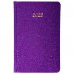 Ежедневник датированный 2022 А5 138x213мм BRAUBERG Sparkle, блестки, фиолетовый, 112828