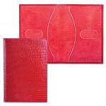 Обложка для паспорта BEFLER "Ящерица" натуральная кожа, тиснение, красная, O.1.-3, ш/к-75619