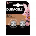 Батарейки DURACELL Lithium, CR2016, литиевые, КОМПЛЕКТ 2 шт, блистер, (ш/к 5736)