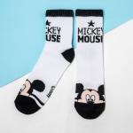Носки "Mickey Mouse", Микки Маус, белый, 18-20 см