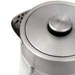 Чайник KITFORT КТ-601, 1,7 л, 2500 Вт, закрытый нагрев. элемент, 4 режима нагрева, стекло,серебистый