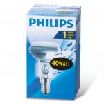 Лампа накаливания PHILIPS Spot R50 E14 30D, 40 Вт, зеркал., колба d=50 мм, цоколь d=14 мм, угол30°, 054159