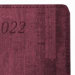 Ежедневник датированный 2022 А5 138x213мм BRAUBERG Wood, под кожу, держ д/ручки, бордовый, 112796