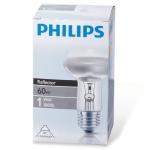 Лампа накаливания PHILIPS Spot R63 E27 30D, 60 Вт, зерк., колба d=63 мм, цоколь d=27 мм, угол 30°, 043665
