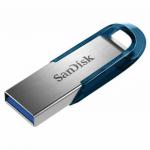 Флеш-диск 32GB SANDISK Ultra Flair USB 3.0, металл. корпус, серебристый/синий, SDCZ73-032G-G46B