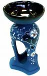 Венеция, аромалампа, керамика, авторская роспись, стально-синий, 8х8х14см