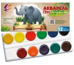 Акварель ZOO 12 цв. без кисти картонная упаковка