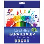 Набор цветных карандашей КЛАССИКА 24 цв. шестигранные дерев.