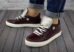 Полуботинки женские Gorky Boots Low2 бордовый (текстиль+кожа)