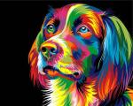 Разноцветный портрет пса