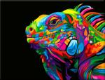 Разноцветный портрет игуаны