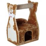 Дом для кошек,одн.мех с лежанкой и когтеточками "котята" (450х360х670)
