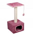Дом для кошек, велюр ковровый, маленький Зооник(340х340х750) розовый