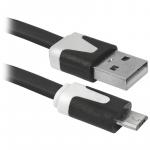 Кабель Defender USB08-03P USB2.0 (A) - microUSB (B), 1м, черный. 87475