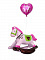 Набор воздушных шаров PM 058D-790D Лошадка +1шт фольга розовый в/п