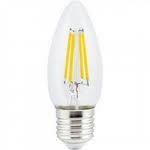 Лампа светодиодная Ecola candle   LED 360° filament прозр. нитевидная свеча
