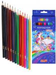 Набор цветных карандашей 12 цветов Единорог