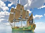Алмазная мозаика Пиратское судно, 30х40 см, 34 цв., полн. заполнение, с подр.