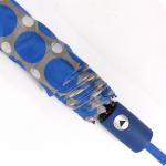 Зонт женский TR-3501N,  R=56см,  полуавт;  8спиц-сталь+fiber;  3слож;  полиэстер,  (горох)  серый/голубой 239748