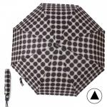 Зонт женский TR-3501N,  R=56см,  полуавт;  8спиц-сталь+fiber;  3слож;  полиэстер,  (горох)  серый/фиолет 239749