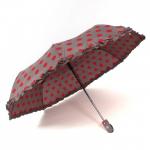 Зонт женский RST-3671А,  R=54 см,  полуавт   8  спиц-сталь+fiber,  3 слож,  полиэстер,   (горох)  серый 239760