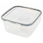 "Asti" Контейнер для продуктов пластмассовый 0,8 л, 14,5х14,5х7 см, герметичный, прозрачный, подходит для СВЧ (Россия)